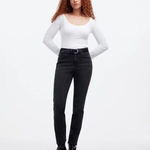 Madewell Stovepipe 28T Black Straight Leg Denim